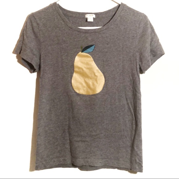 J. Crew Metallic Pear Graphic T Shirt - Picture 2 of 4